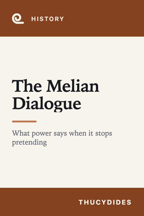 Mindroll's cover for “The Melian Dialogue” by Thucydides