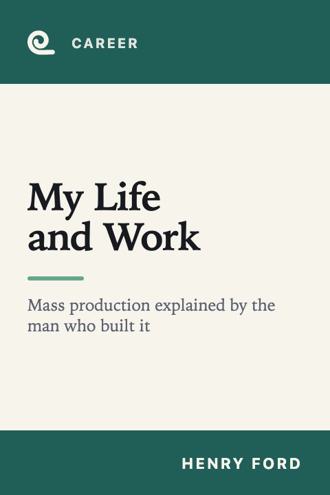 Mindroll's cover for “My Life and Work” by Henry Ford