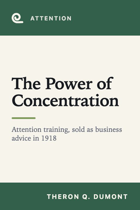 Mindroll's cover for “The Power of Concentration” by Theron Q. Dumont