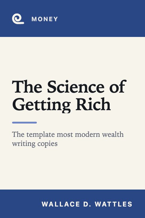 Mindroll's cover for “The Science of Getting Rich” by Wallace D. Wattles